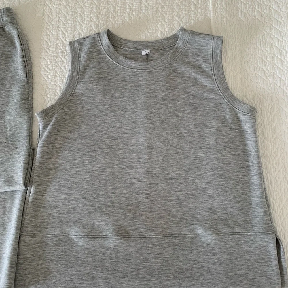 ANRABESS Women's Light Gray 2 Piece Lounge Set - Picture 5 of 10